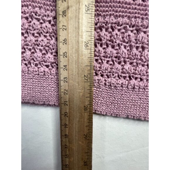 J. Jill Loose Weave Knit Open Crochet Pullover size XL P Mauve - Picture 6 of 6